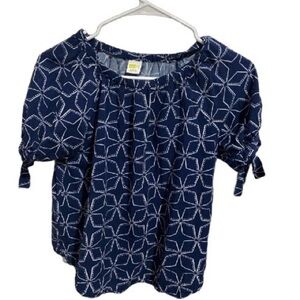 Crazy 8 Navy Blue Geometric Blouse